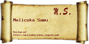 Melicska Samu névjegykártya